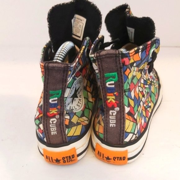 RARE CONVERSE Chuck Taylor All Star Kids Rubiks Cube High Top Sneakers Size 11.5 - Picture 4 of 8
